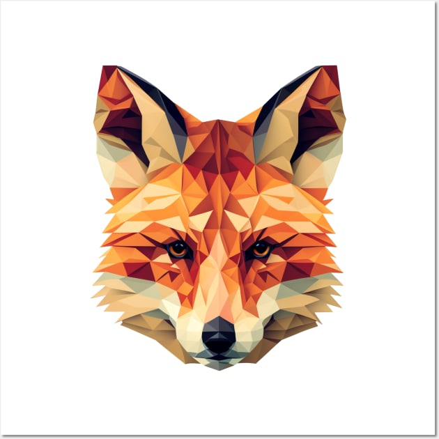 Fox Portrait Geometric Wall Art by Bondoboxy